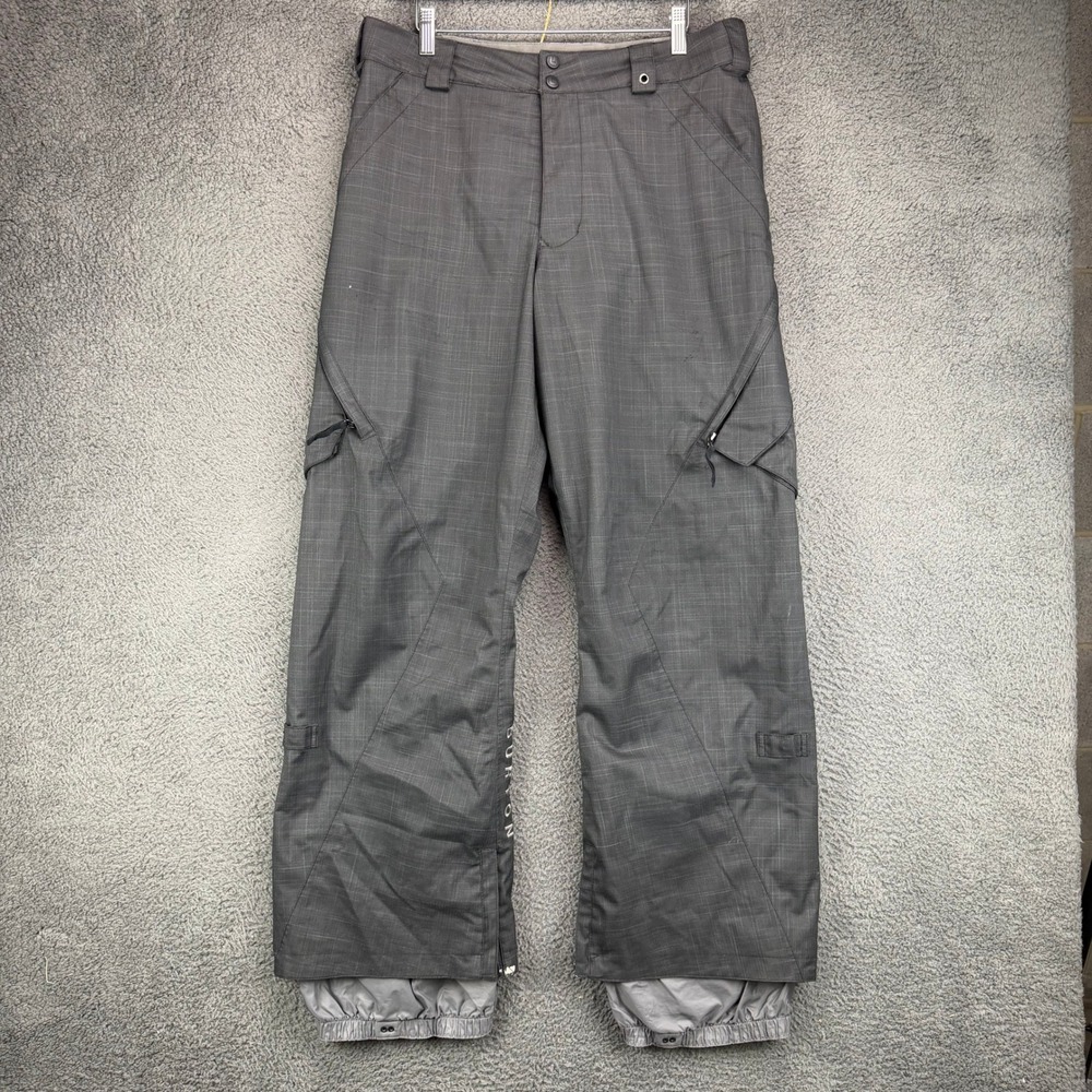 Burton Womens Grey Herringbone Print Snowboard Ski Cargo Pants Size S Small